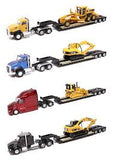 Miniatura Semitractor Cat semi Tractor with l Trailer and Cat diecast machines  1.87 1.87 Cat DM-84410A