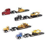 Miniatura Semitractor Cat semi Tractor with l Trailer and Cat diecast machines  1.87 1.87 Cat DM-84410A