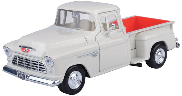 Auto Chevy 5100 Stepside 1955 - White - 1:24 - Motor Max - 73236