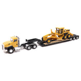 DM-84414 Miniatura Tractor Motoniveladora Cat CT660 Day Cab Tractor with Trailer and Cat 163H Motor Grader 1.87