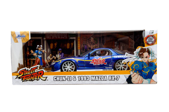 Auto STREET FIGHTER  1993 MAZDA RX-7 w/CHUN-LI 1:24 Jada Toys JT-30838