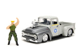 Auto STREET FIGHTER  1956 FORD F-100 w/GUILE 1:24 Jada Toys JT-34373