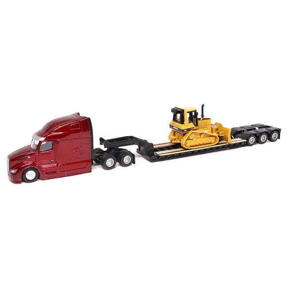 Miniatura Tractor Peterbilt Model 579 UltraLoft  Trailer
and Cat D5M Dozer 1.87 1.87 Cat DM-84419