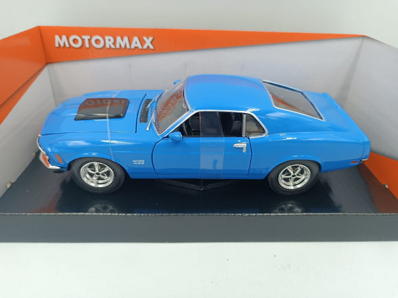 Auto Escala Ford Mustang 1970 - Color Skay Blue - 1:24 - Motor Max - 73303AC