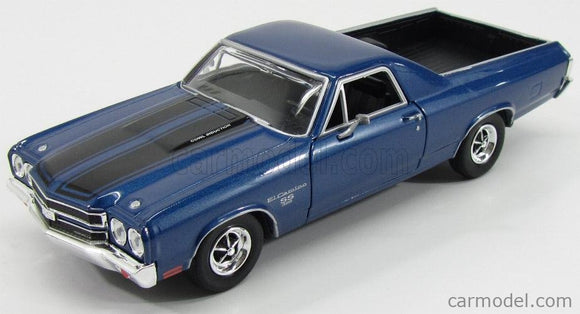 Auto Escala Chevy El Camino 1970 - Color Blue - SS 396 - 1:24 - Motor Max - 79347AC