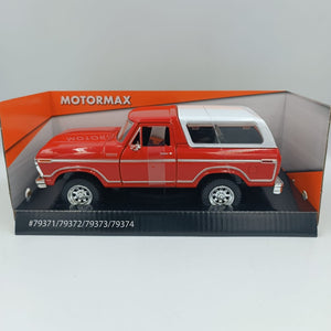 Auto Escala Ford Bronco 1978 - Red - 1:24 - Motor Max - 79373