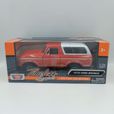 Auto Escala Ford Bronco 1978 - Red - 1:24 - Motor Max - 79373