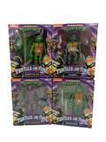 FIGURAS TEENAGE MUTANT NINJA TURTLES - TURTLES IN TIME FOOT SOLDIER, SLASH, LEONARDO Y DONATELLO (Set de 4)