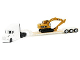 Adorno plataforma con excavadora 1:87 White Peterbilt 579 - Cat 315C Excavator C16  Cat DM-84423