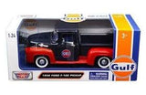 Auto Ford F-100 Pickup with Gulf Livery 1956 blue with red 1:24 Motormax