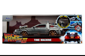 Auto 1:24 BTTF Part III -  TIME MACHINE w/LIGHT (RAIL WHEEL) JADA JT-34996