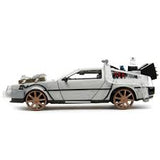 Auto 1:24 BTTF Part III -  TIME MACHINE w/LIGHT (RAIL WHEEL) JADA JT-34996