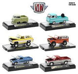 AUTO 1988 GMC,1960 VW SINGLE,1965 FORD,1976 FORD BRONCO,1977 DATSUN,1974 CHEVROLET 1:64 M2-32500-75 H SURTIDOS
