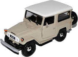 Auto Toyota FJ 40  ( Hard Top )  Beige / White Top 1:24 Motormax