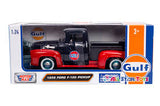 Auto Ford F-100 Pickup with Gulf Livery 1956 blue with red 1:24 Motormax