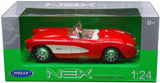 AUTO 1:24 CHEVROLET CORVETTE 1957 ROJO WELLY WL- 29393W