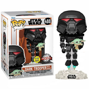 Figura POP Star Wars Mandalorian  Dark Trooper wChild Funko FK-58286