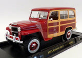 AUTO 1:18 1955 WILLYS JEEP STATION WAGON AZUL-VINO ROAD LUCKY DIECAST LD- 92858