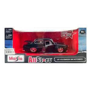 Auto VolksWagen 1600 NOTCHBACK 1:24 Negro,azul Y Blanco allstar MTO-31042