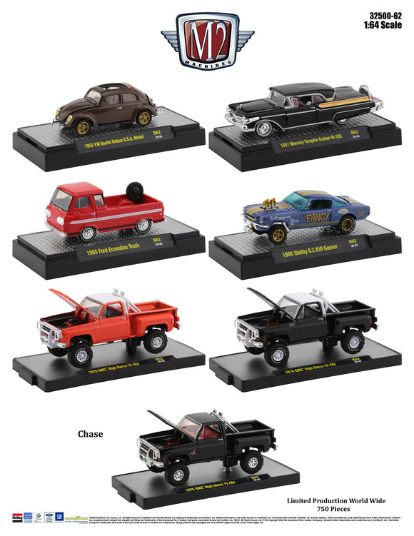 Auto  GMC,VW,Mercury,Ford,Shelby 1:64 M2 M2-32500-62 6 x 60,000